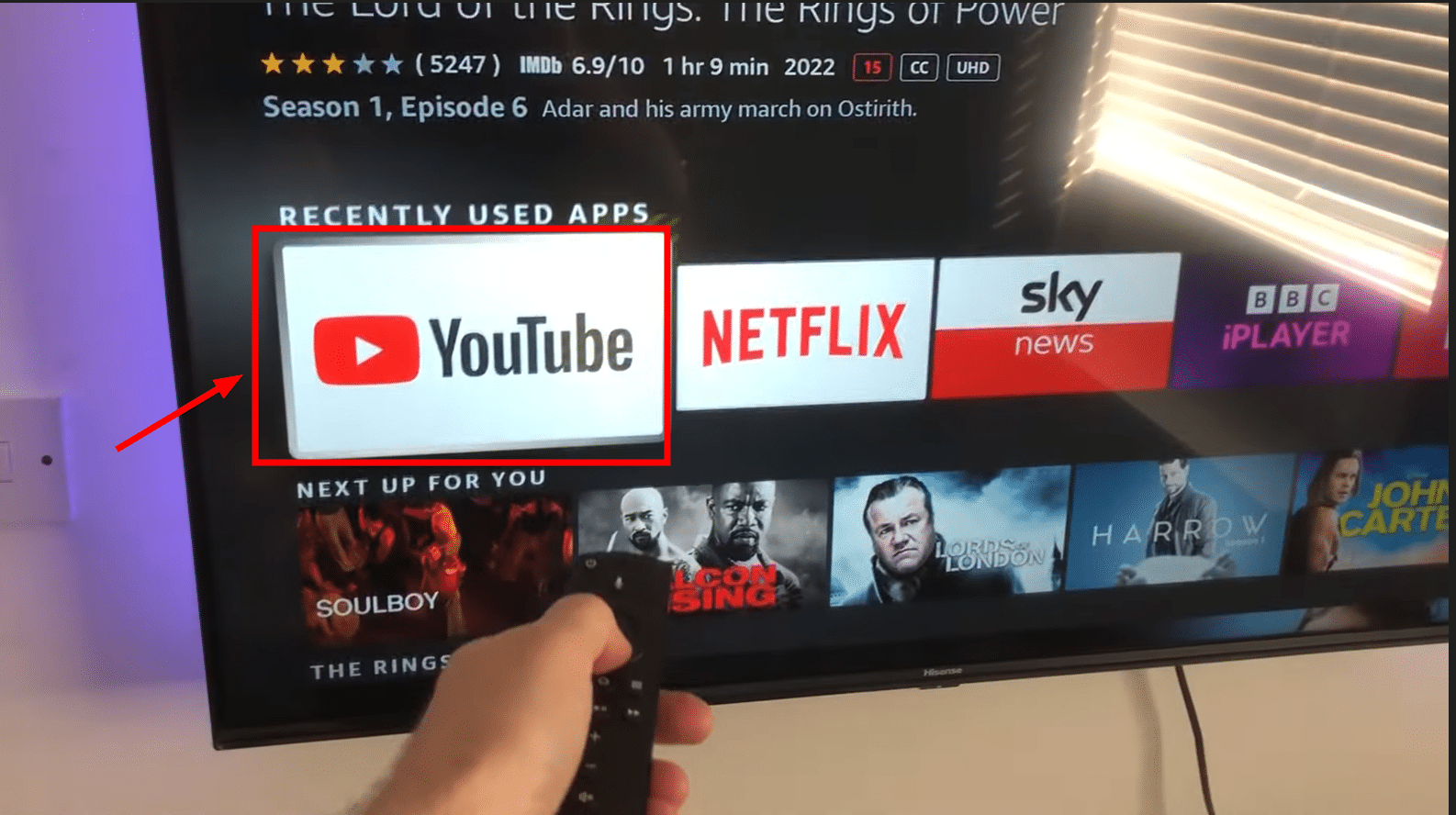 حرّك المؤشر إلى التطبيق