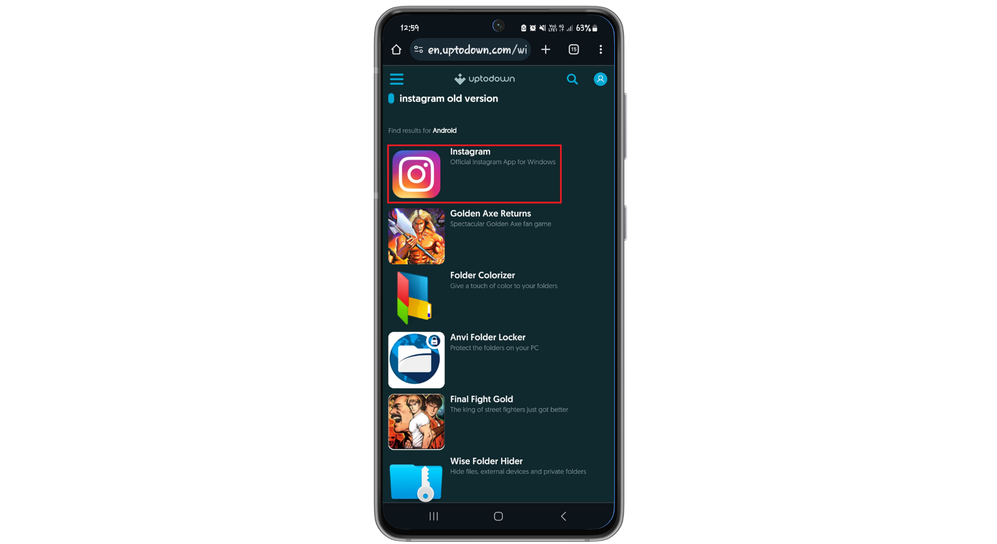 ابحث عن Instagram