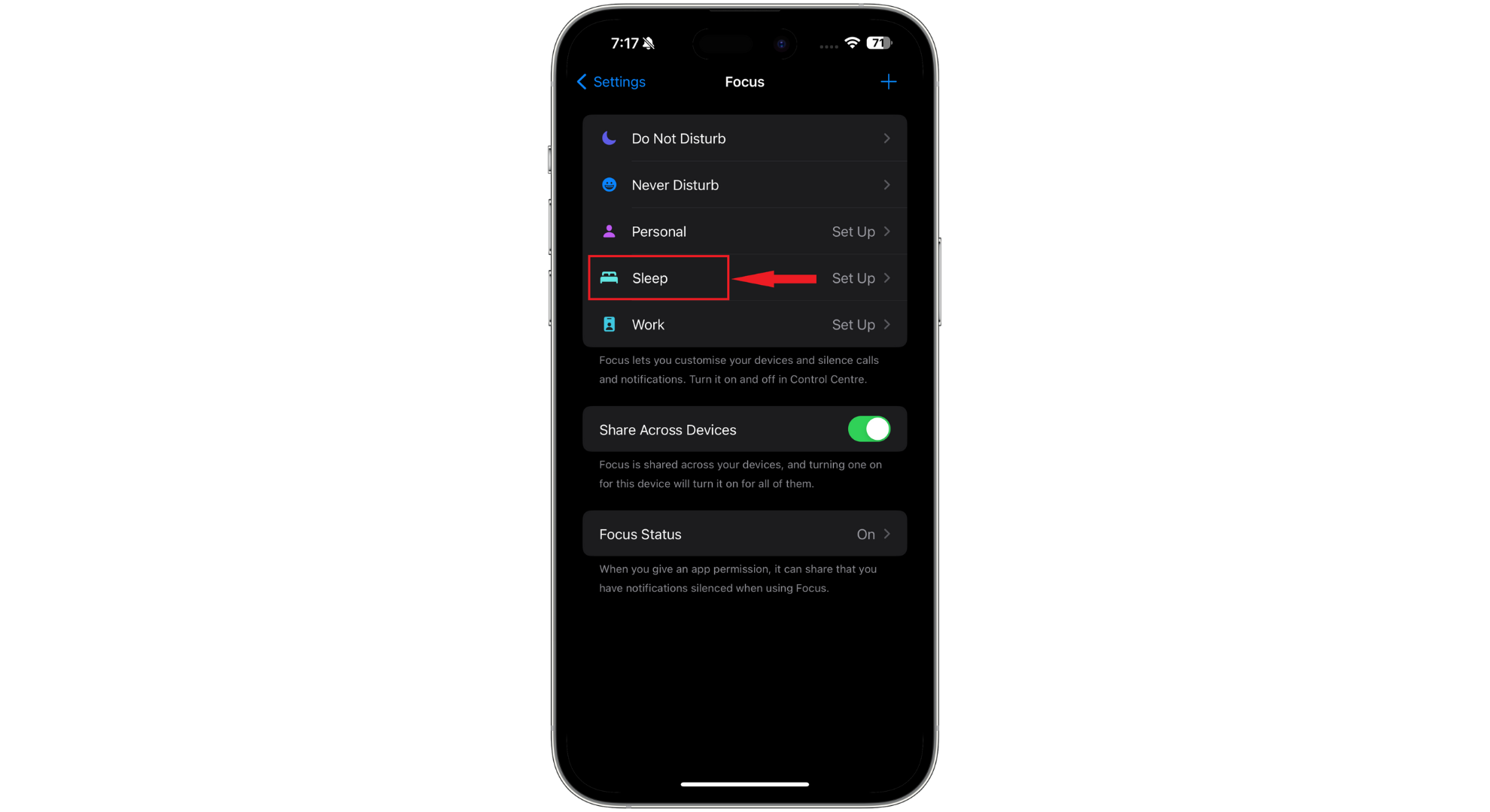 اختر النوم من الخيارات