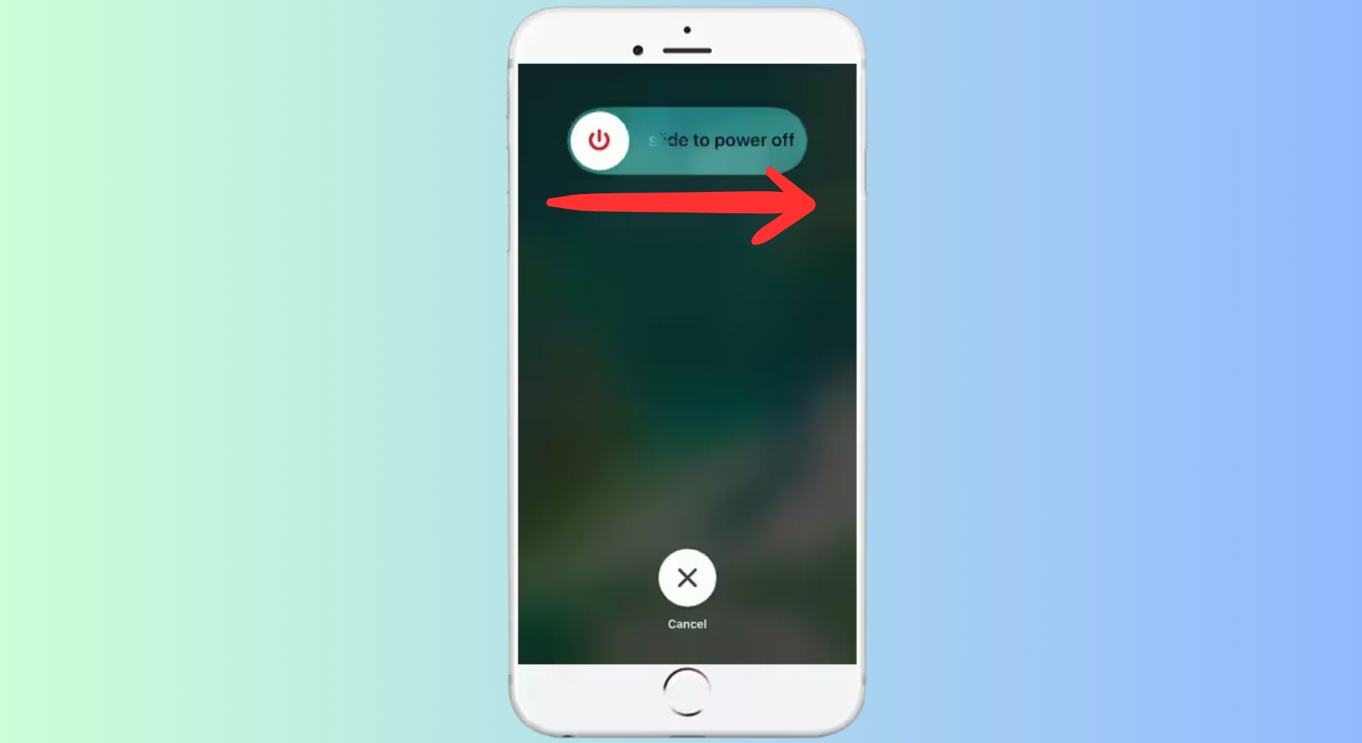 اسحب شريط التمرير إلى اليمين