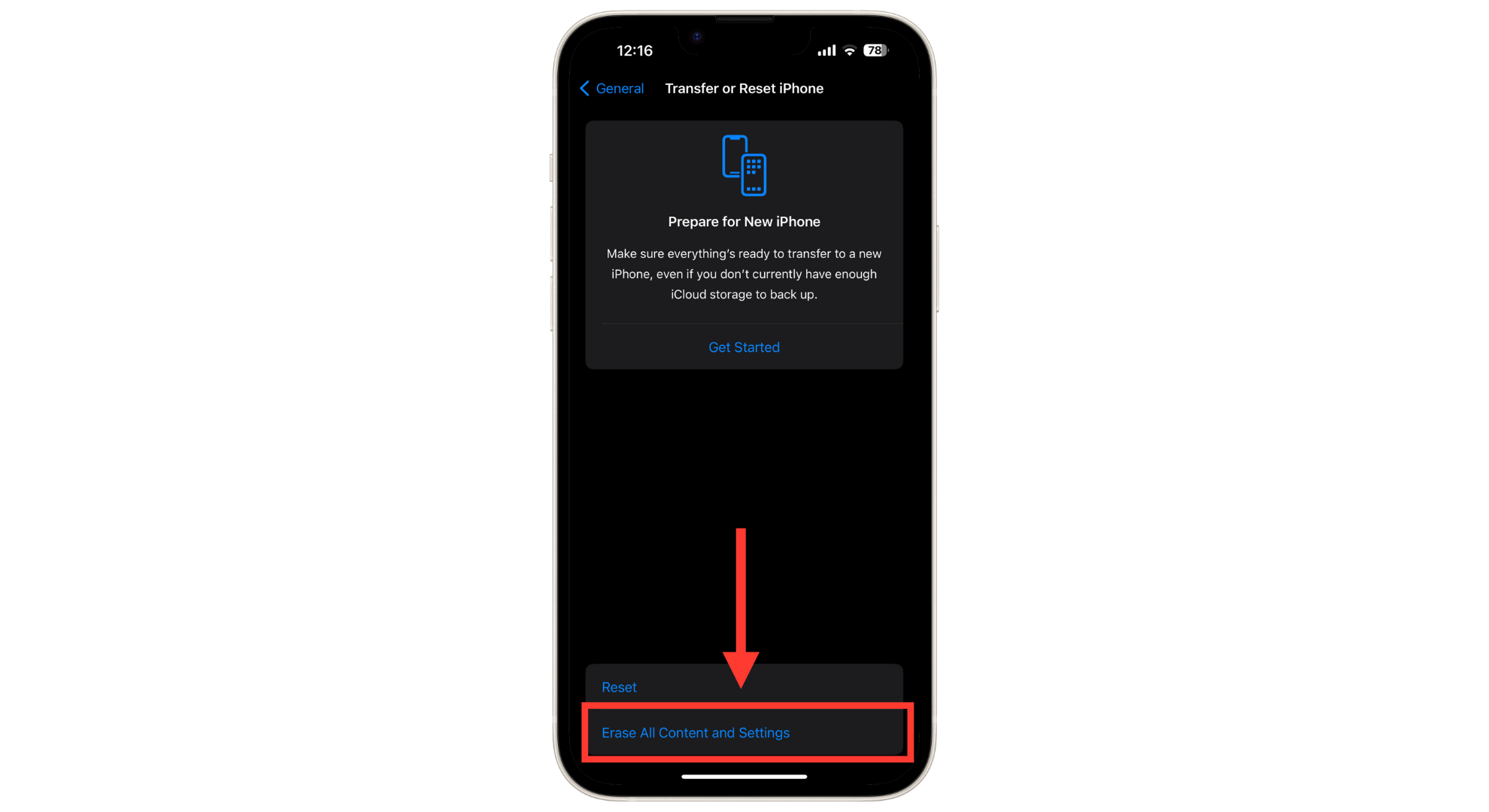 نقل أو إعادة تعيين iPhone