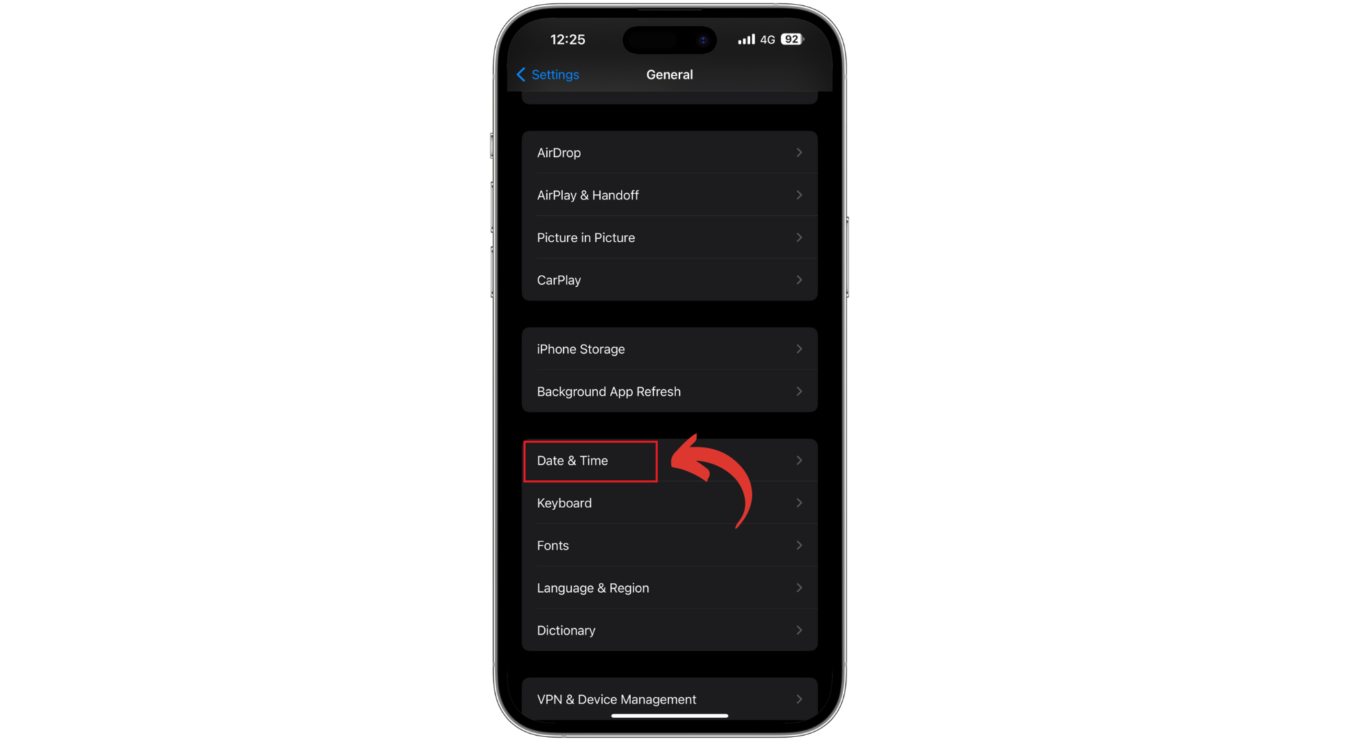 اضغط على التاريخ والوقت