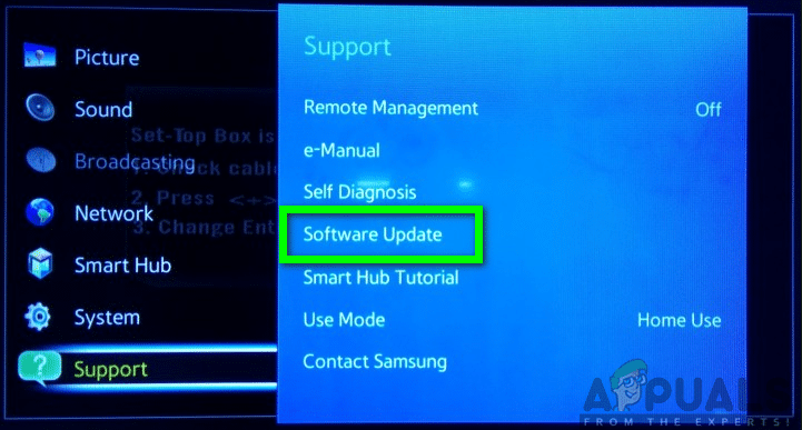 النقر على خيار تحديث البرنامج