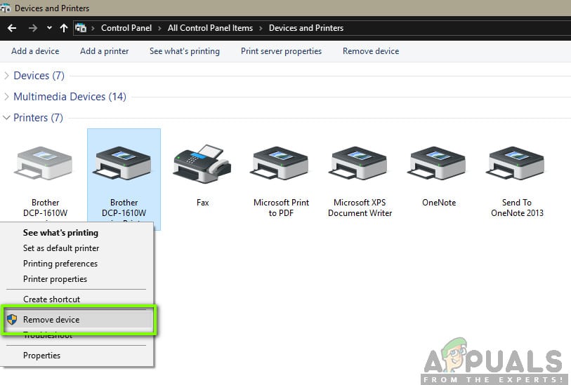 إزالة جهاز الطابعة
