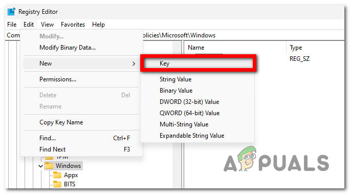 إنشاء مفتاح جديد