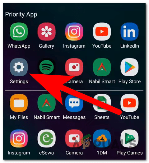 فتح الإعدادات