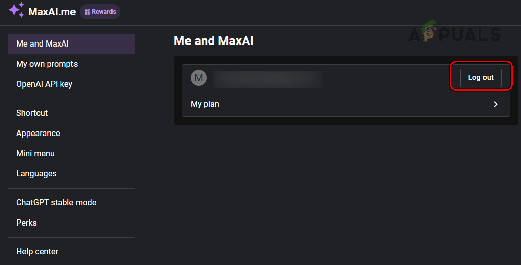 تسجيل الخروج من إضافة MaxAI