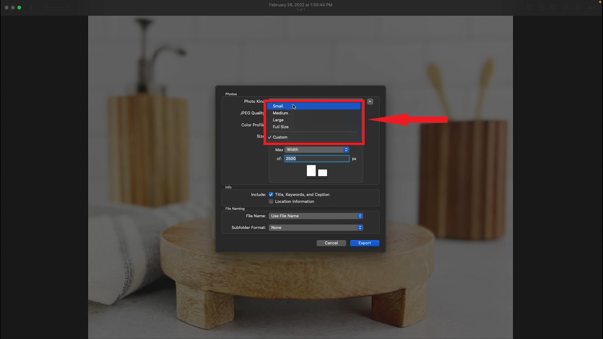يمكنك اختيار الحجم المطلوب