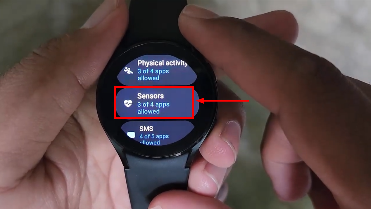 اضغط على المستشعرات