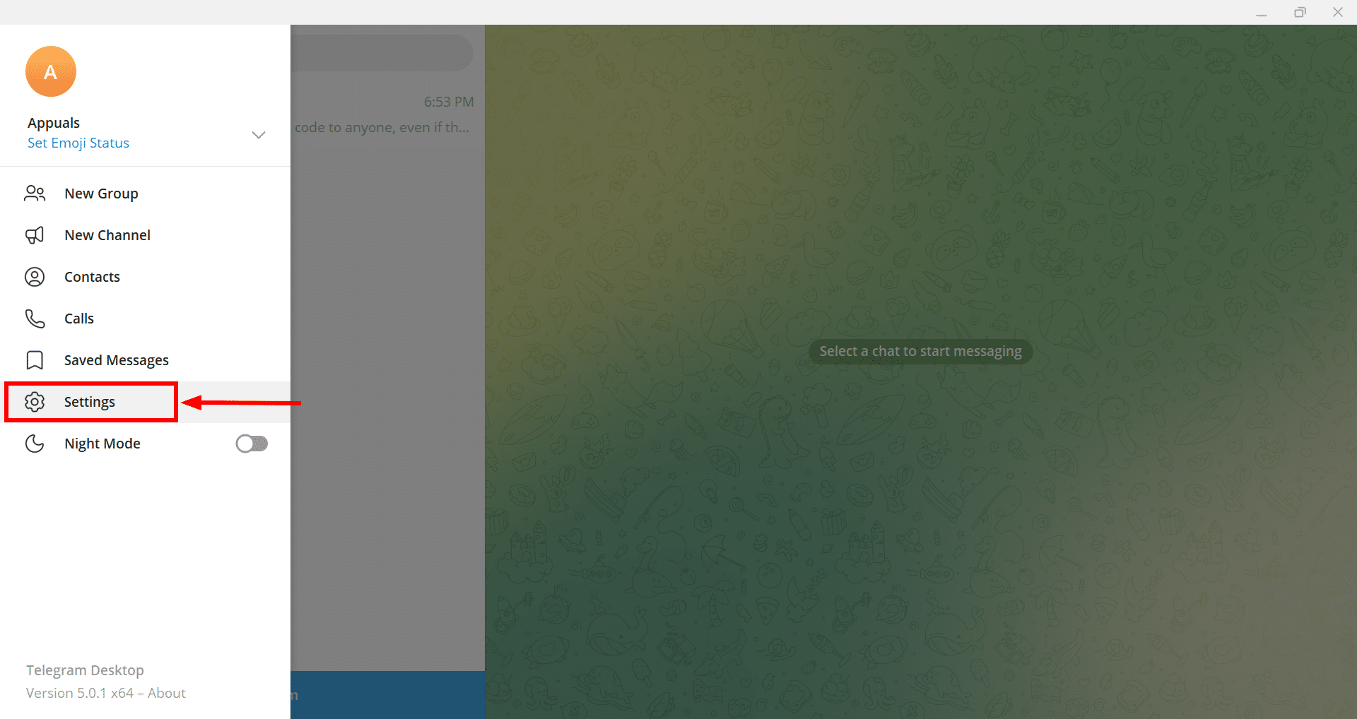 افتح الإعدادات