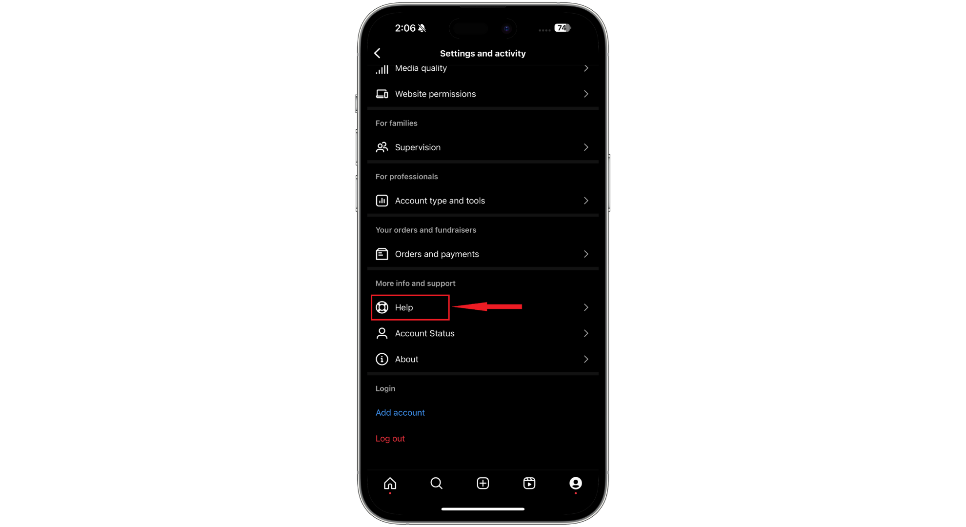 انقر على مساعدة