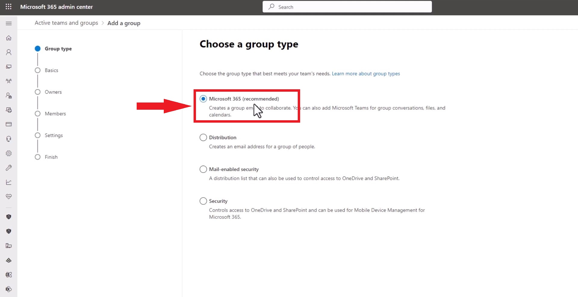 اختر نوع المجموعة