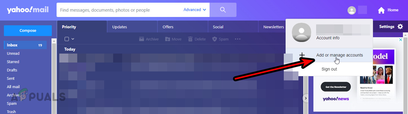 إرسال رسائل البريد الإلكتروني عبر حساب Yahoo Mail جديد