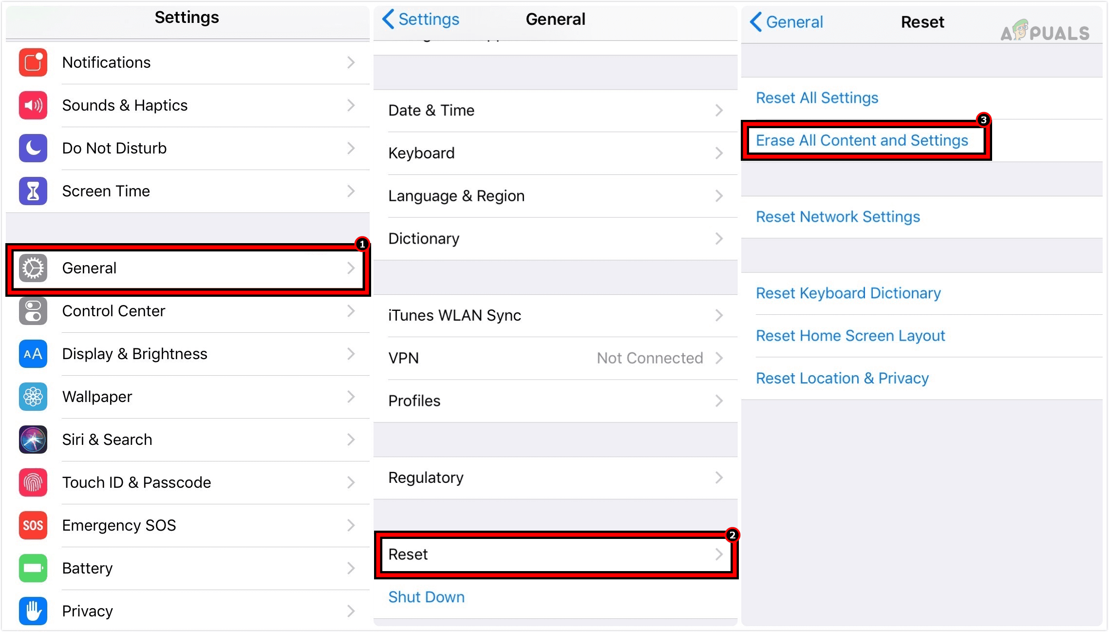 مسح كل المحتويات والإعدادات على iPhone لإعادته إلى إعدادات المصنع الافتراضية
