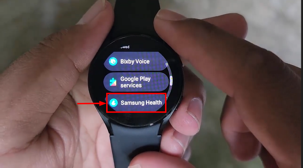 اضغط على Samsung Health