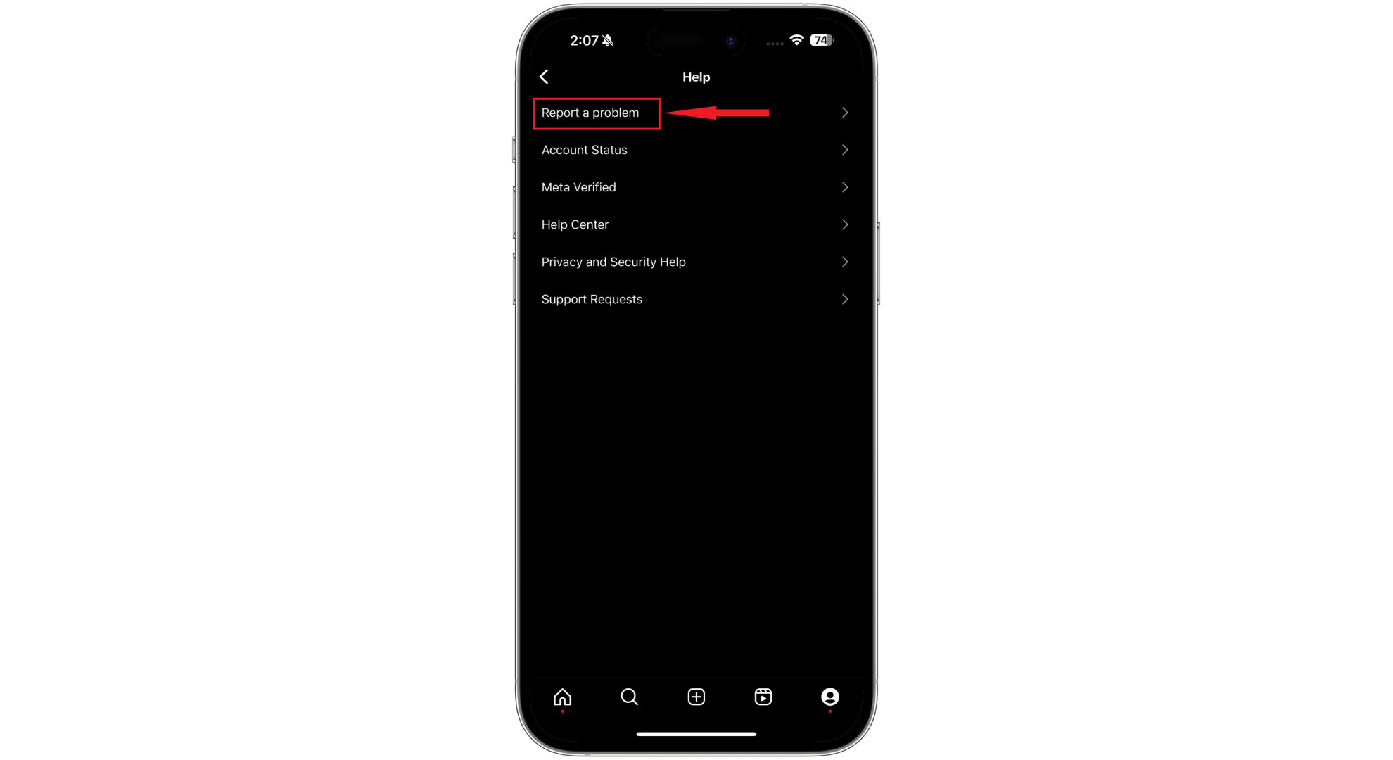 انقر على الإبلاغ عن مشكلة