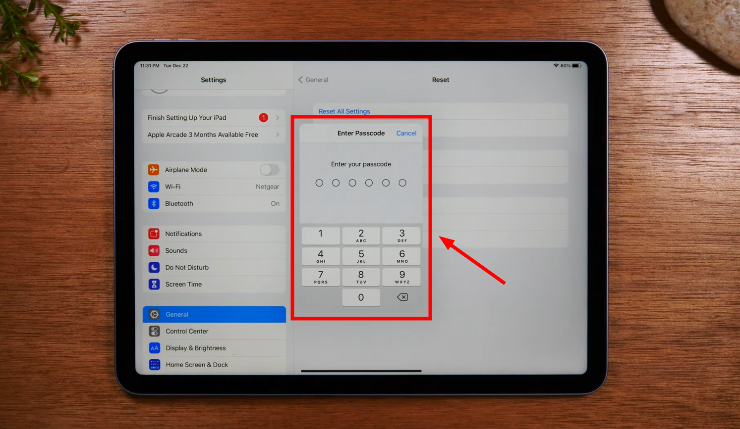 أدخل رمز الدخول