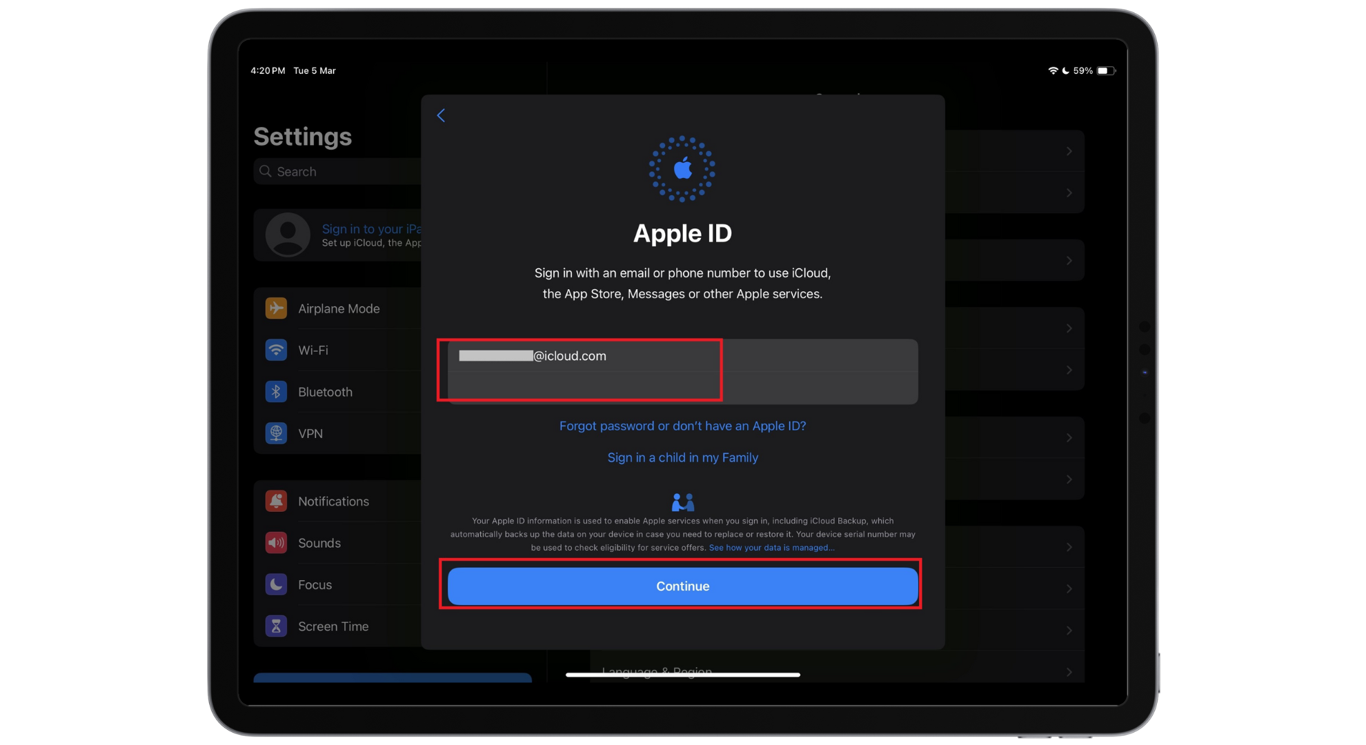 اضغط على متابعة