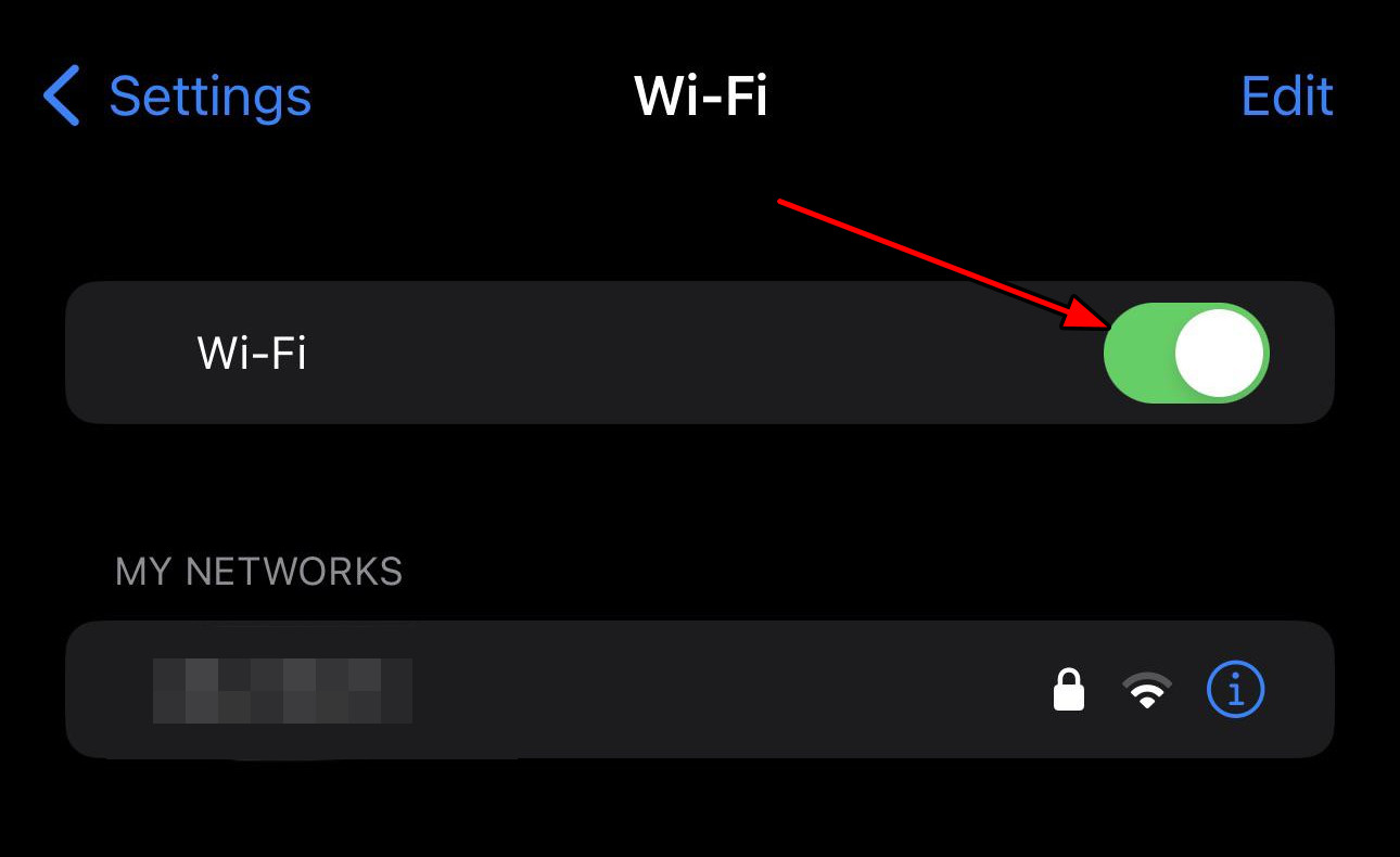 تعطيل Wi-Fi على iPhone