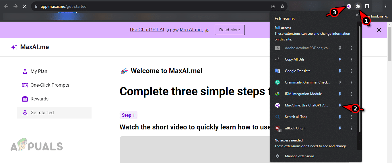 تثبيت إضافة MaxAI.me في شريط أدوات Chrome