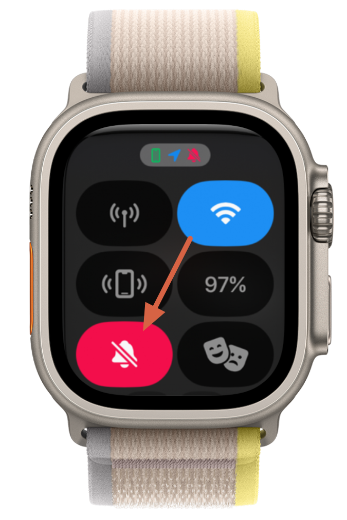 أيقونة كتم الصوت - Apple Watch