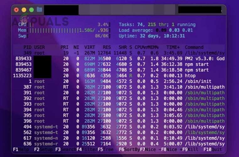 التحقق من موارد الخادم