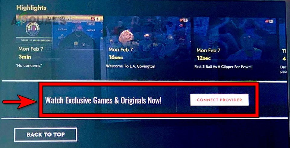 ربط حساب مزود التلفزيون بتطبيق Bally Sports