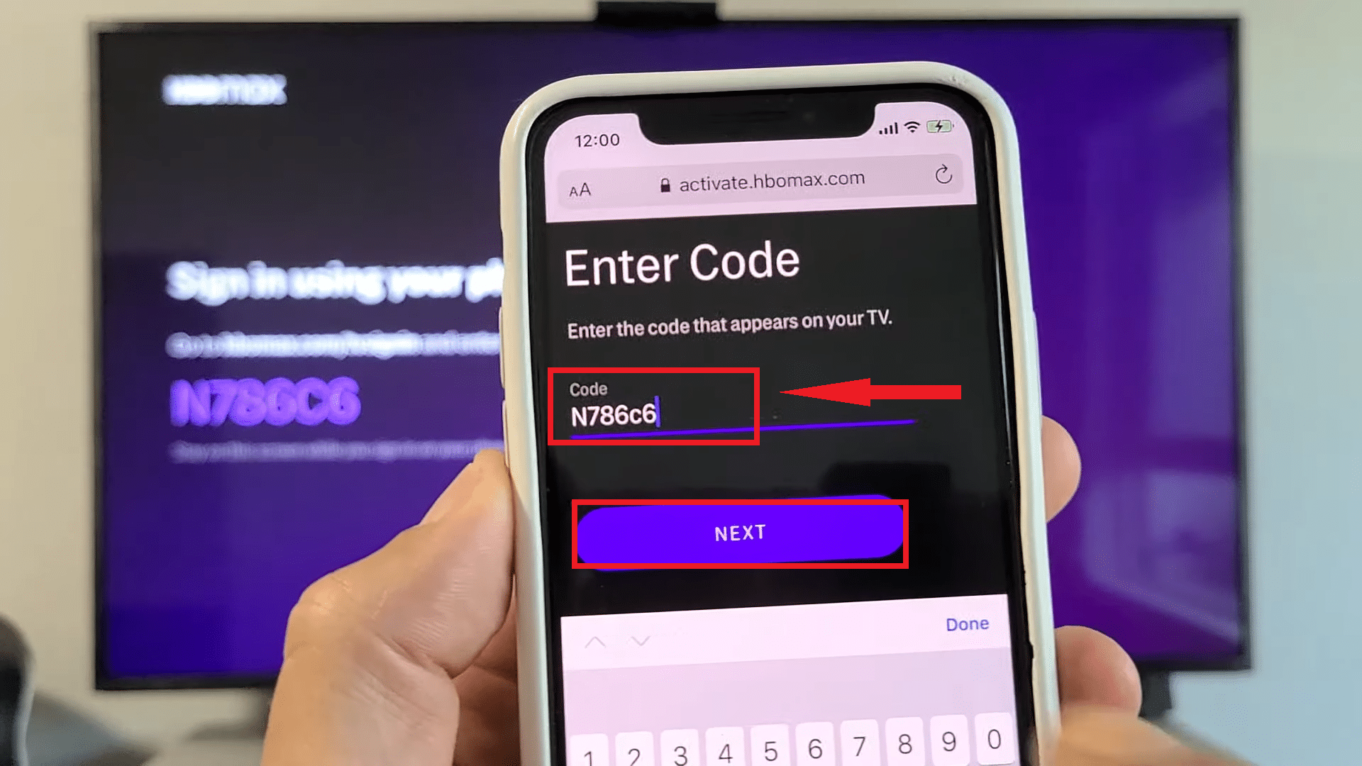 Type the 6 character code