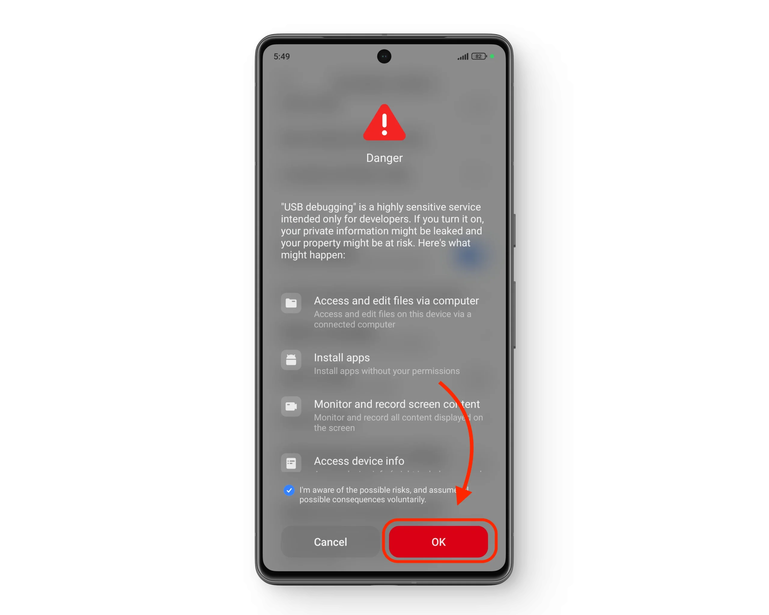 مربع حوار التحذير (HyperOS)