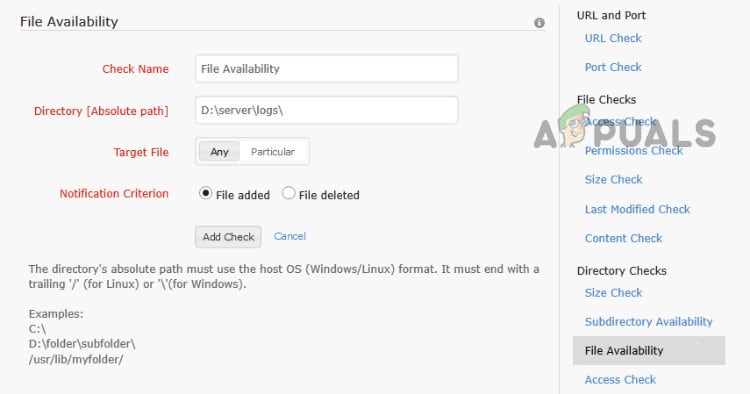 التحقق من توفر الموارد على الخادم