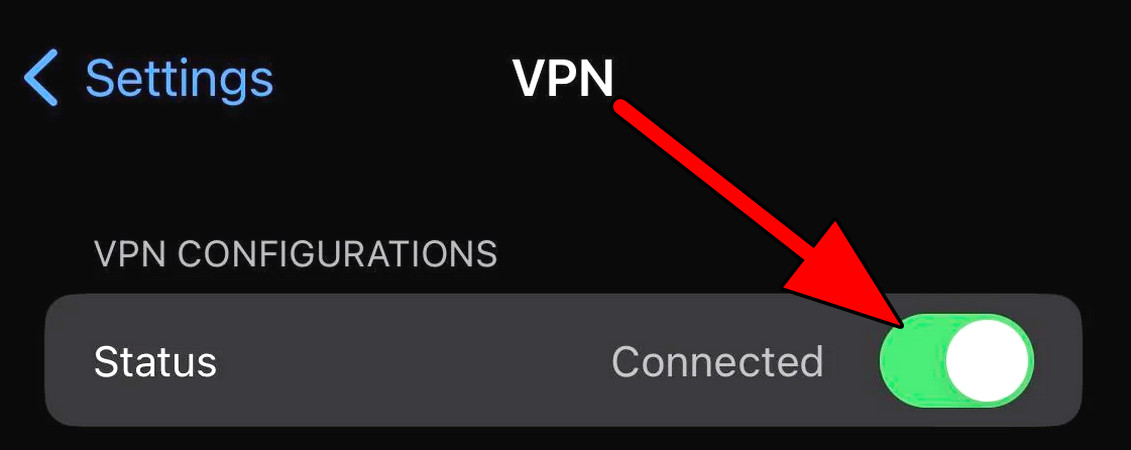 تعطيل VPN على iPhone