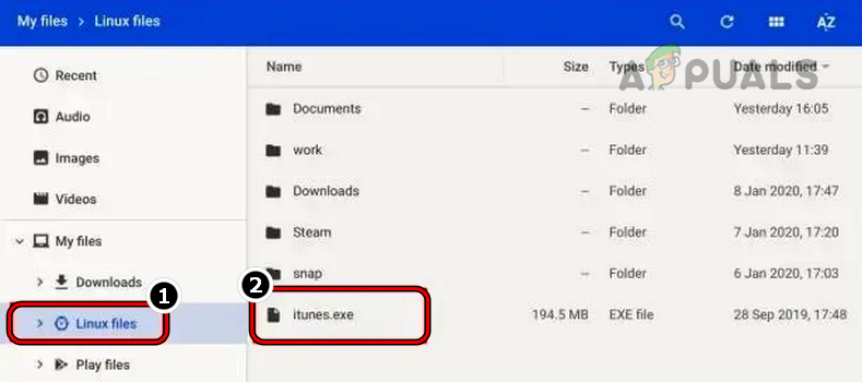 نقل iTunes.exe إلى ملفات Linux