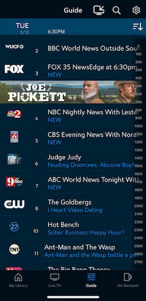 سجل العرض في تطبيق Xfinity Stream