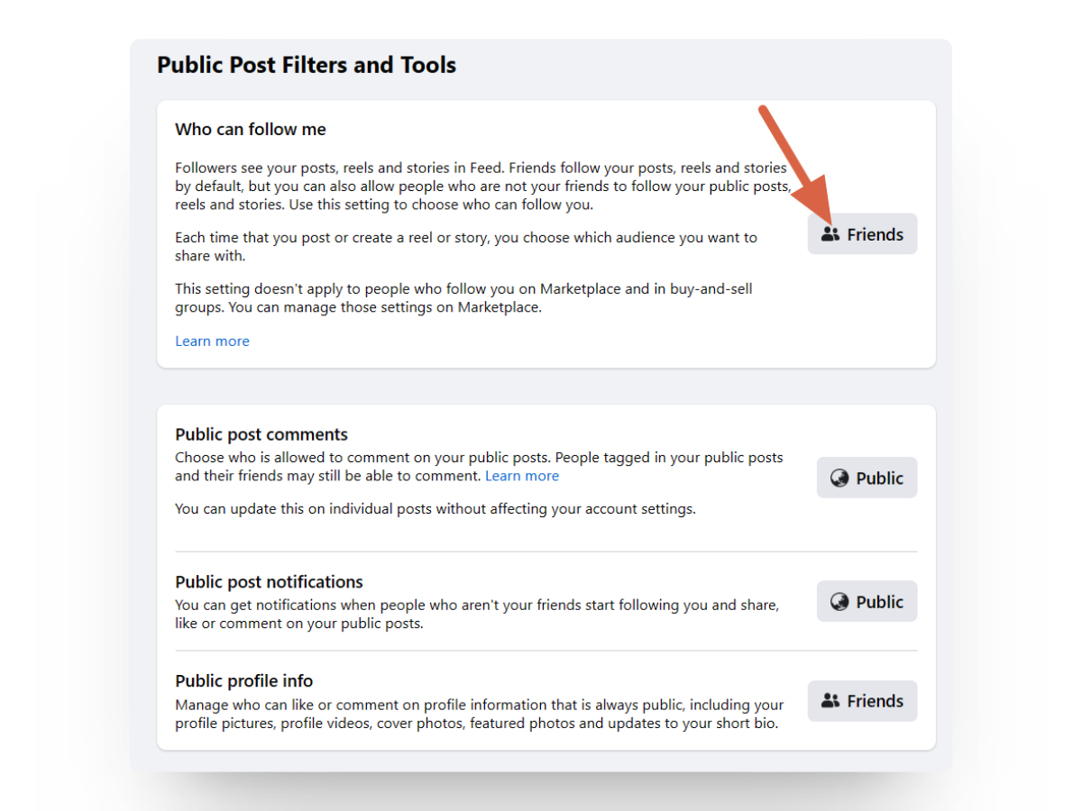 من يمكنه متابعتي على Facebook