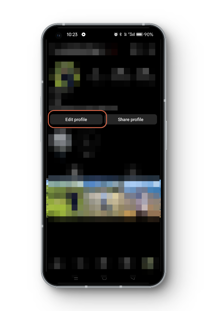 تعديل الملف الشخصي - تطبيق Instagram