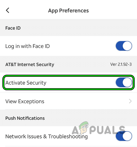 تعطيل أمان الإنترنت من AT&T