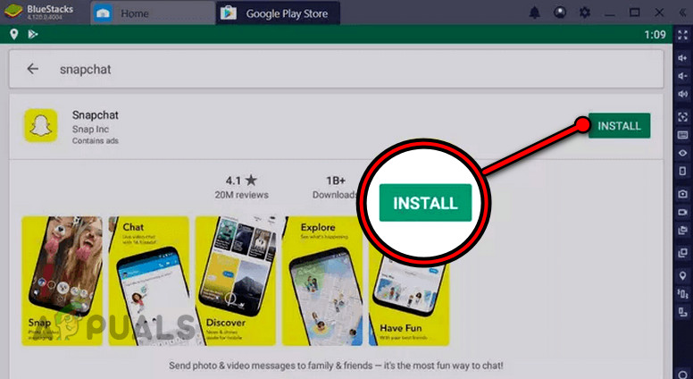 تثبيت Snapchat على BlueStacks