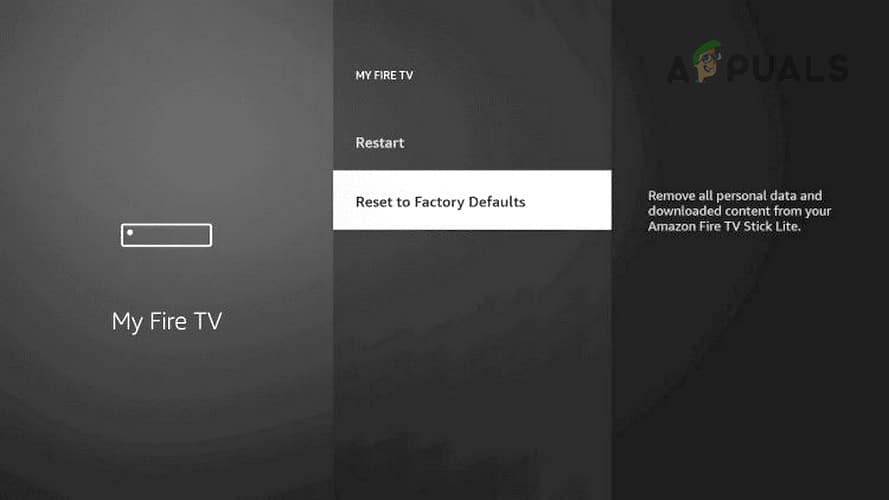 إعادة ضبط Fire TV إلى إعدادات المصنع الافتراضية