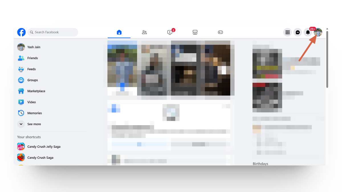 الوصول إلى صفحة ملفك الشخصي على Facebook عبر الويب
