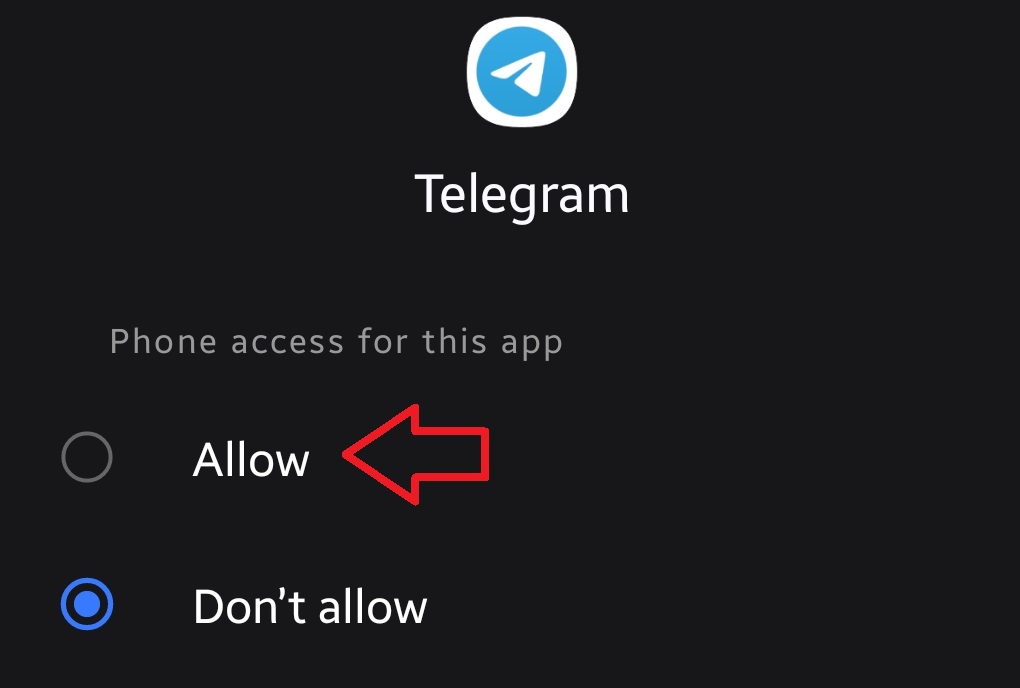 السماح بأذونات SMS لتطبيق Telegram