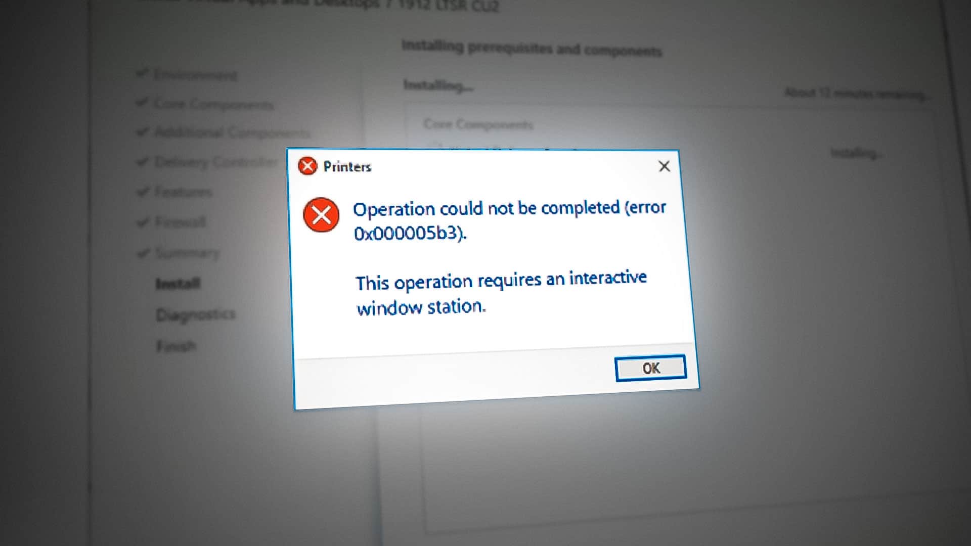 فشل العملية بالخطأ 0x000005b3