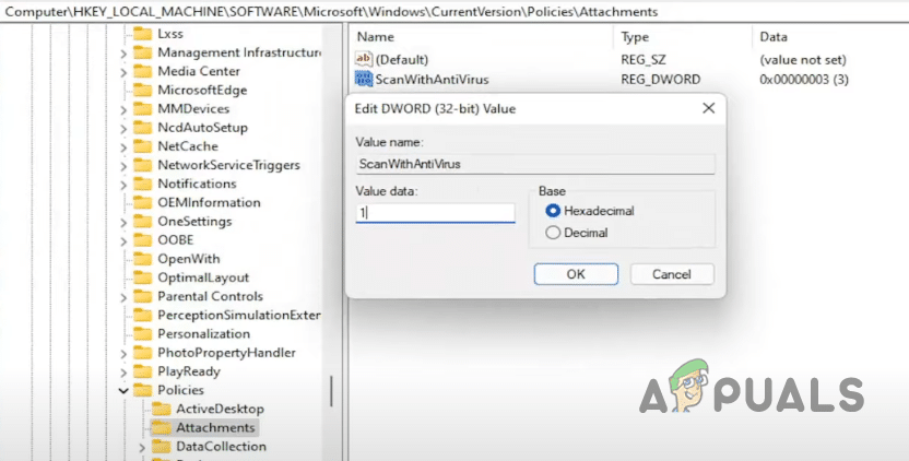 تغيير قيمة مفتاح السجل