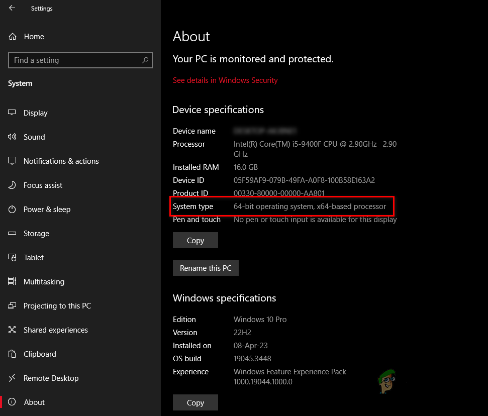 التحقق من نوع نظامك