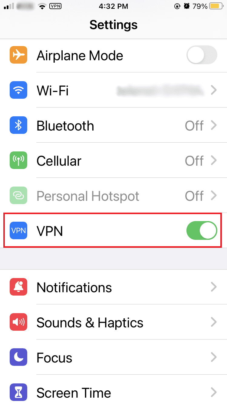 تعطيل VPN