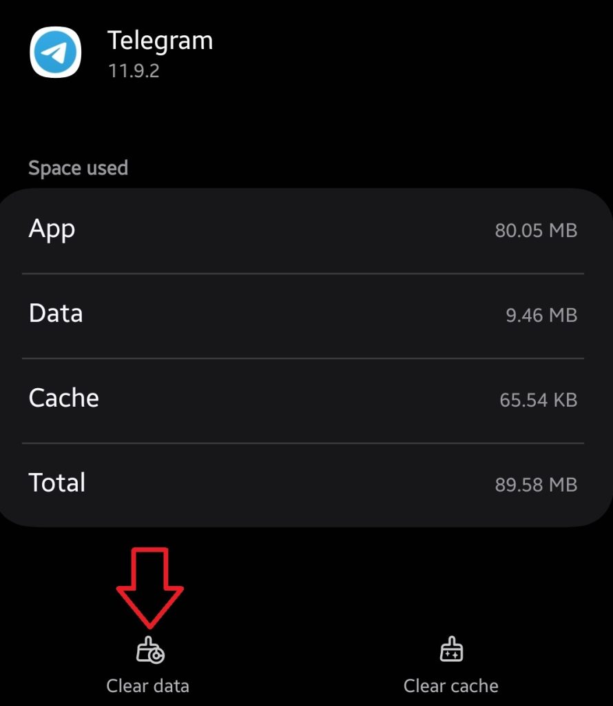 تأكيد مسح بيانات Telegram