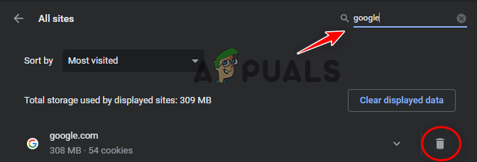 مسح بيانات المواقع