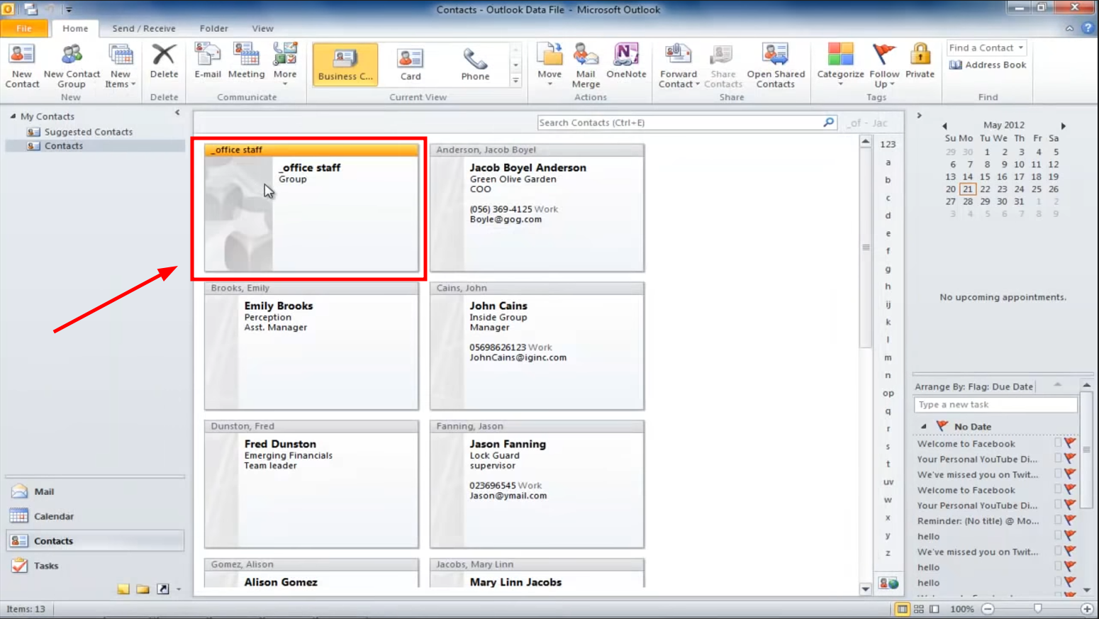 تم إنشاء مجموعة جهات الاتصال