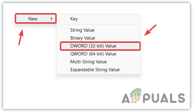إنشاء إدخال في السجل