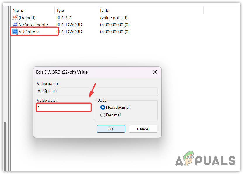 تعطيل التنزيل التلقائي والإشعار بتثبيت تحديث Windows.
