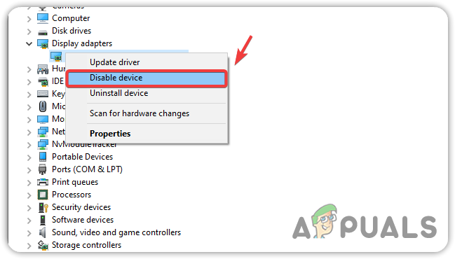 تعطيل برنامج تشغيل الرسوميات المدمجة